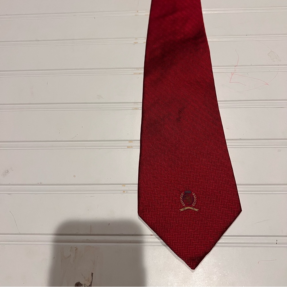 Tommy Hilfiger XL Red Men's Tie - Picture 2 of 4